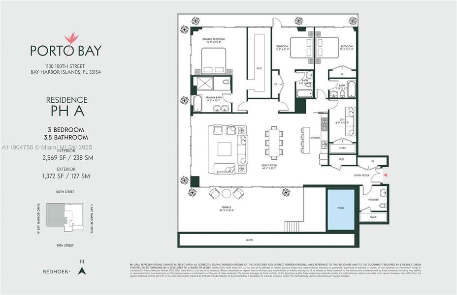 2D floor plan layout of this home in , Bay Harbor Islands, FL (Image 3).