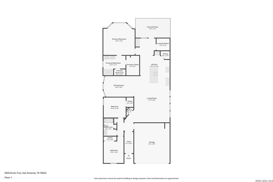 2D floor plan layout of this home in Thomas Pond, San Antonio, TX (Image 5).