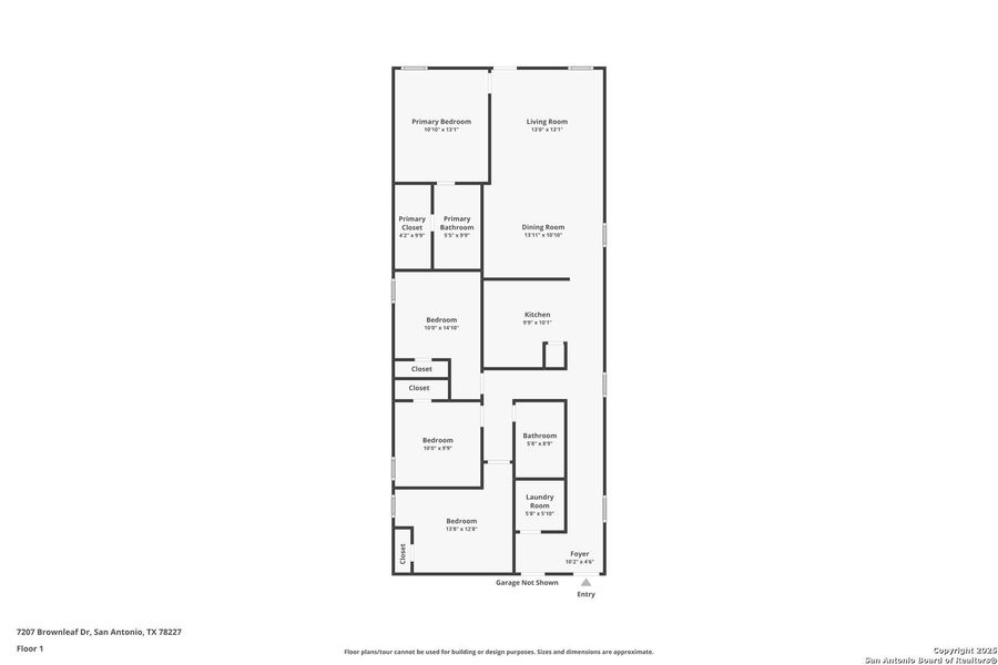 2D floor plan layout of this home in Torian Village: Belmar Collection, San Antonio, TX (Image 2).