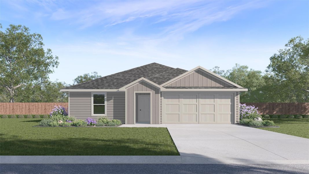 Front exterior of a new home in China Grove, China, TX, highlighting curb appeal (Image 1). Front exterior of a new home in China Grove, China, TX, highlighting curb appeal (Image 1).