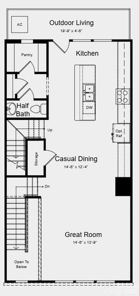 Main Level Floor Plan - Additional Highlights Include: Upgraded shower at primary bath.