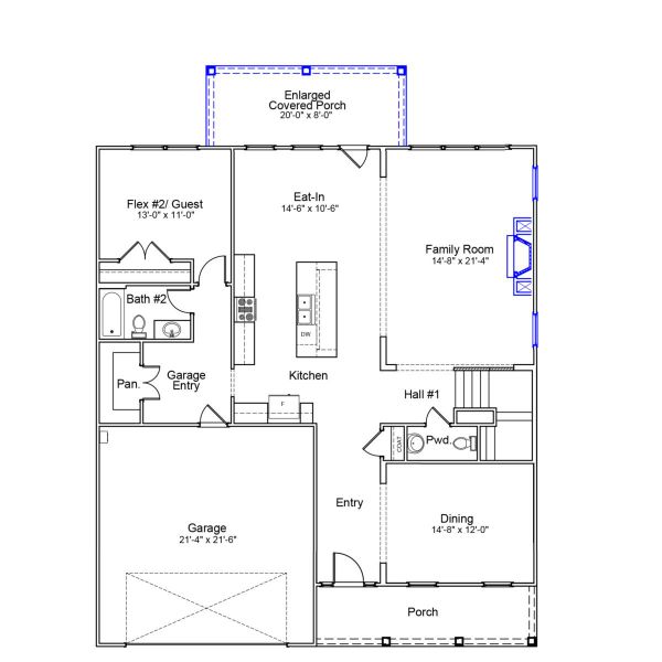 2D floor plan layout of this home in Lochton, Summerville, SC (Image 2).