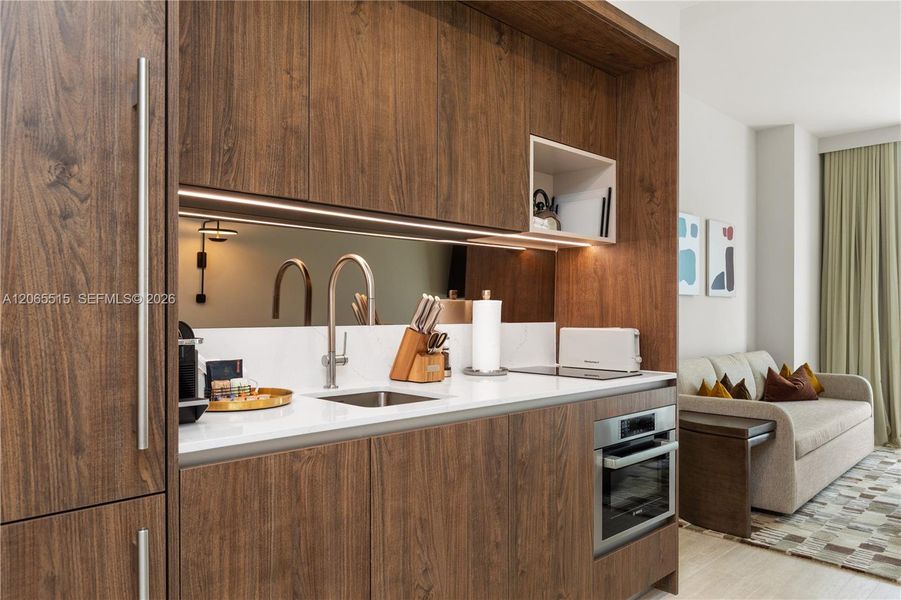 Furnished interior view inside a new home in , Miami (Image 31).