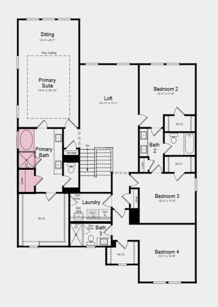 2D floor plan layout of this home in Reserve at Hickory Walk, Kennesaw, GA (Image 3).