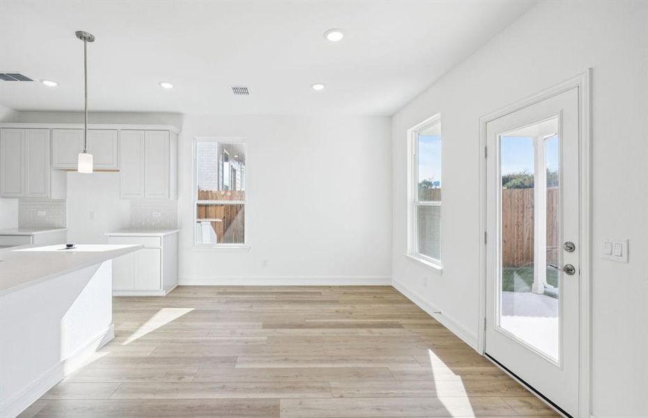 Cafe dining area just off of kitchen