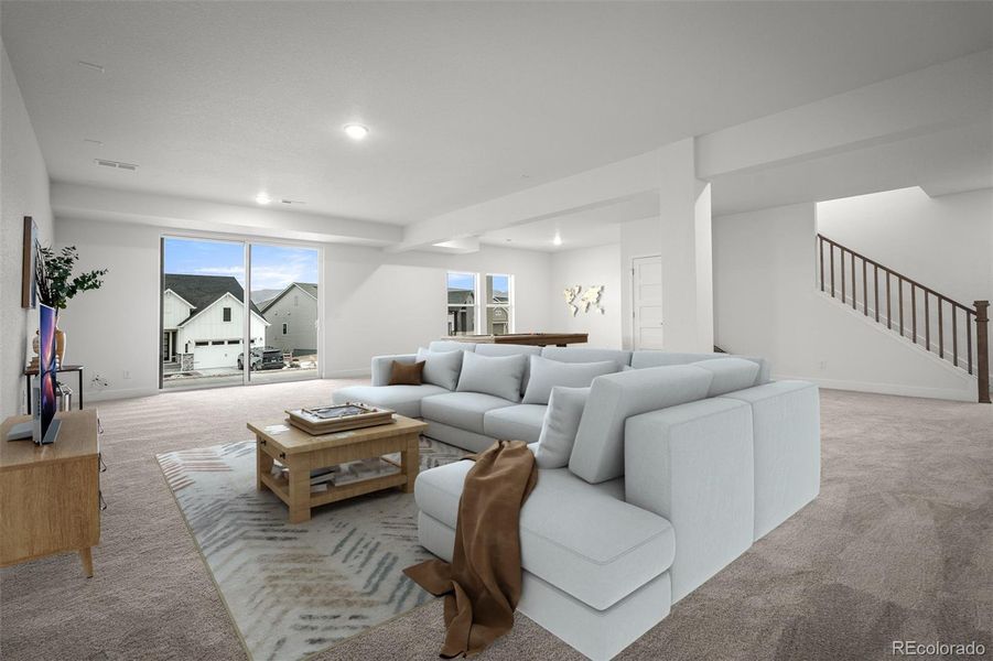 Furnished interior view inside a new home in Cloverleaf - Pinnacle Collection, Monument (Image 37).