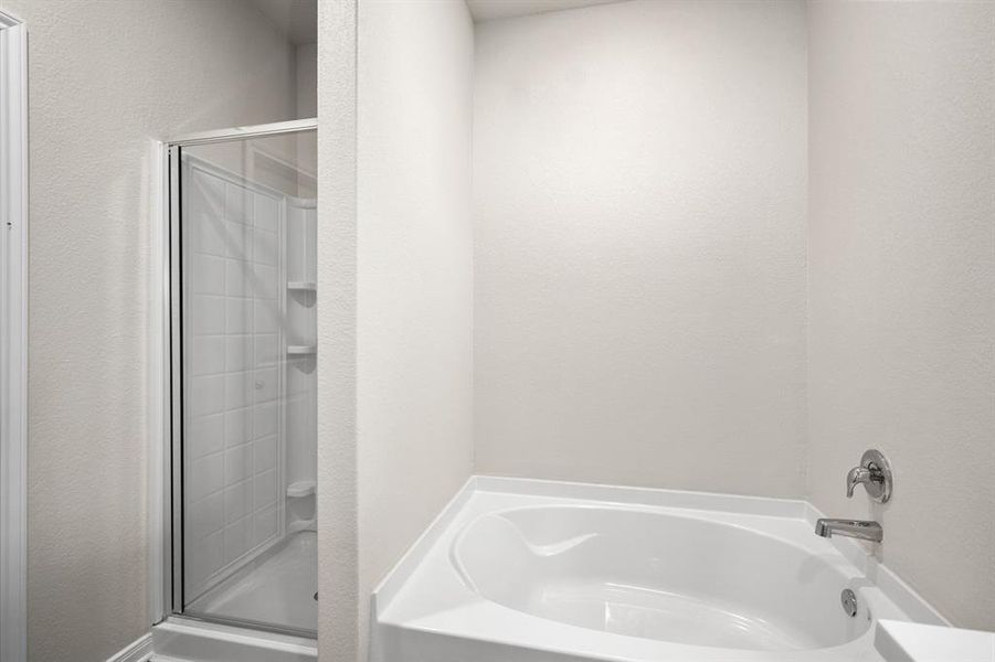 Master Bathroom with soaking tub and shower.