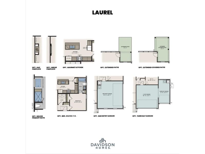 2D floor plan layout for the The Laurel J by Davidson Homes LLC in Bailey Park, Fayetteville, TN (Image 6). 2D floor plan layout for the The Laurel J by Davidson Homes LLC in Bailey Park, Fayetteville, TN (Image 6).