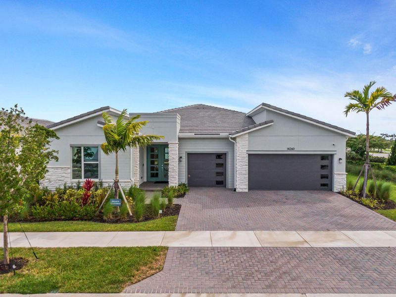 Front exterior of a new home in , Port St. Lucie, FL, highlighting curb appeal (Image 2).