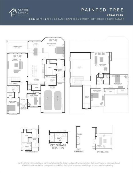 2D floor plan layout of this home in Painted Tree Lakeside, McKinney, TX (Image 4). 2D floor plan layout of this home in Painted Tree Lakeside, McKinney, TX (Image 4).