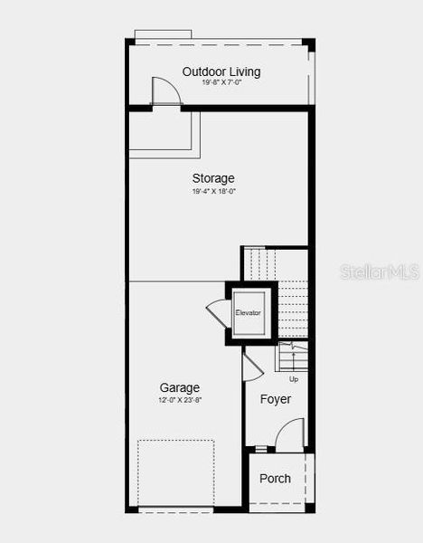 Lower Level Floor Plan - Structural options added include: Screened balcony and boat dock