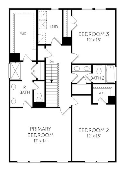 2D floor plan layout for the Vendue - Single Family Homes by Dream Finders Homes in Kings River Preserve, Hollywood, SC (Image 3). 2D floor plan layout for the Vendue - Single Family Homes by Dream Finders Homes in Kings River Preserve, Hollywood, SC (Image 3).
