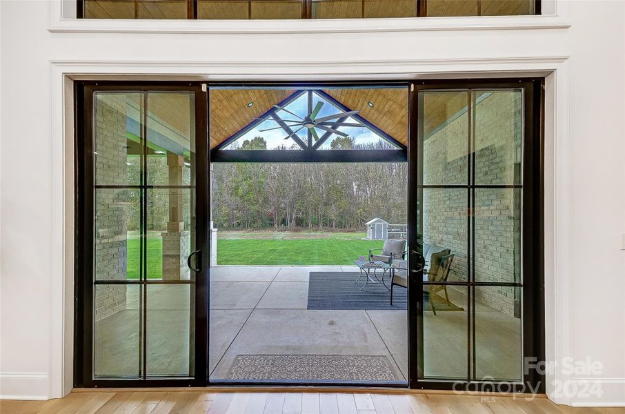 Sliding doors to back porch