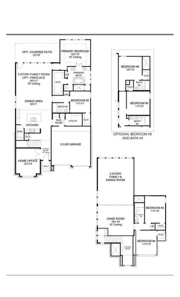 2D floor plan layout of this home in Candela, Richmond, TX (Image 2).