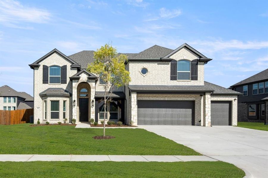Front exterior of a new home in Bear Creek, Cedar Hill, TX, highlighting curb appeal (Image 22). Front exterior of a new home in Bear Creek, Cedar Hill, TX, highlighting curb appeal (Image 22).
