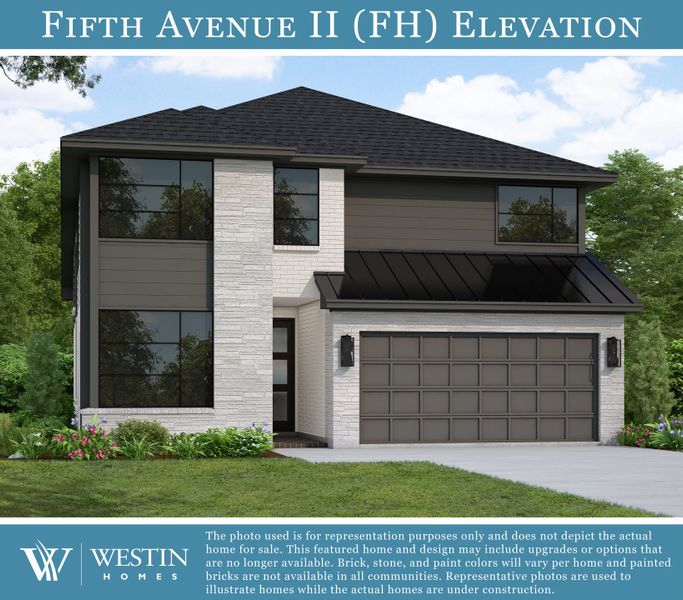 Representative exterior photo of a completed home built from the The Fifth Avenue II by Westin Homes in Kresston, Montgomery, TX (Image 18). Representative exterior photo of a completed home built from the The Fifth Avenue II by Westin Homes in Kresston, Montgomery, TX (Image 18).