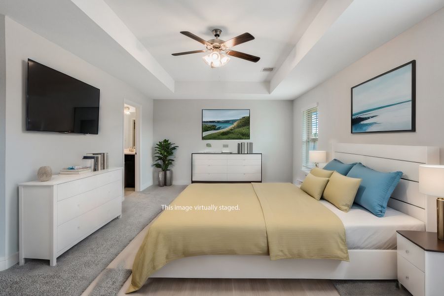 Furnished interior view inside a new home in Bayou Maison, Texas City (Image 7). Furnished interior view inside a new home in Bayou Maison, Texas City (Image 7).