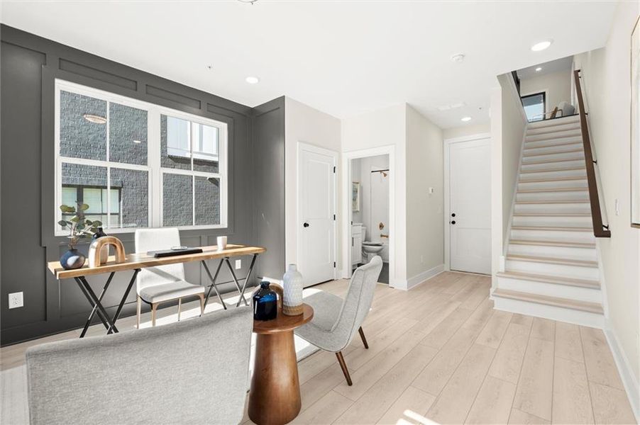 Furnished interior view inside a new home in , Alpharetta (Image 11). Furnished interior view inside a new home in , Alpharetta (Image 11).