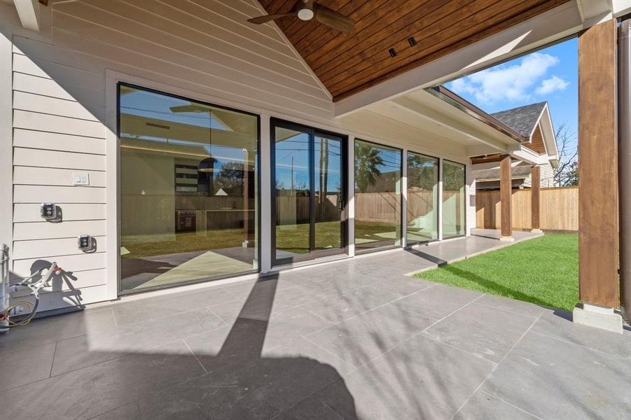 The house has this wonderful covered patio with the rough in ready for an outdoor kitchen