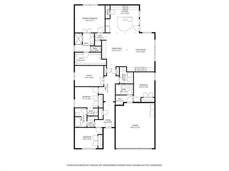2D floor plan layout of this home in Solterra Texas, Mesquite, TX (Image 5).