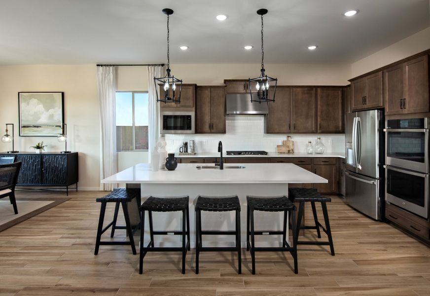 Breakfast bar in kitchen