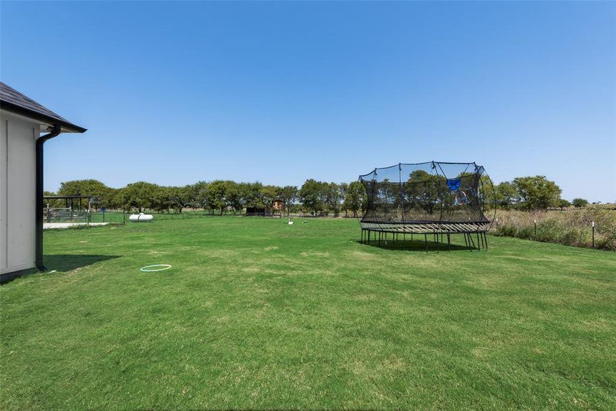 There is plenty of room for your play equipment, a pool or your pony!