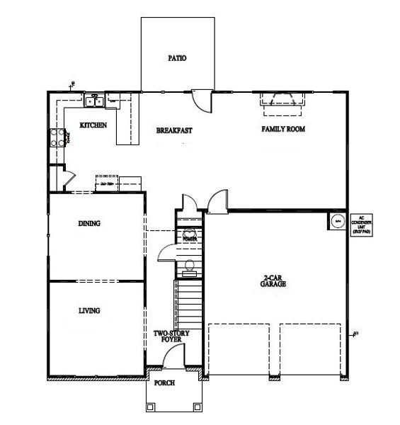 2D floor plan layout of this home in Tibet Road at Sassafras, Allenhurst, GA (Image 3).