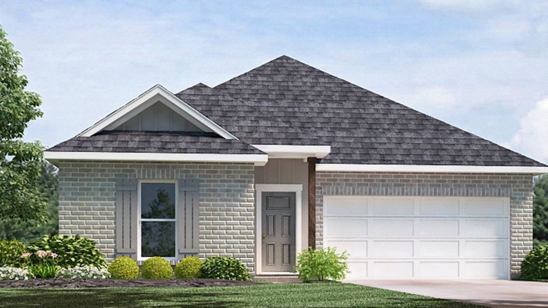 Representative exterior photo of a completed home built from the Eastwood. by D.R. Horton in Tamarron, Brookshire, TX (Image 23).