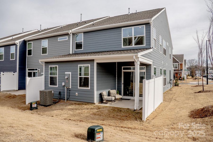 Exterior details and patio area of a home in Harrisburg Village, Harrisburg (Image 3).
