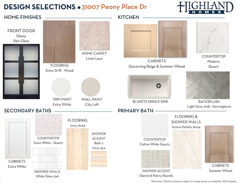 Sample of building materials used in homes in Cross Creek West, Fulshear (Image 24).