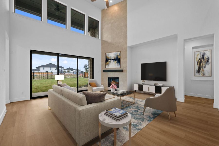 Furnished interior view inside a new home in Dunham Pointe 70', Cypress (Image 7).