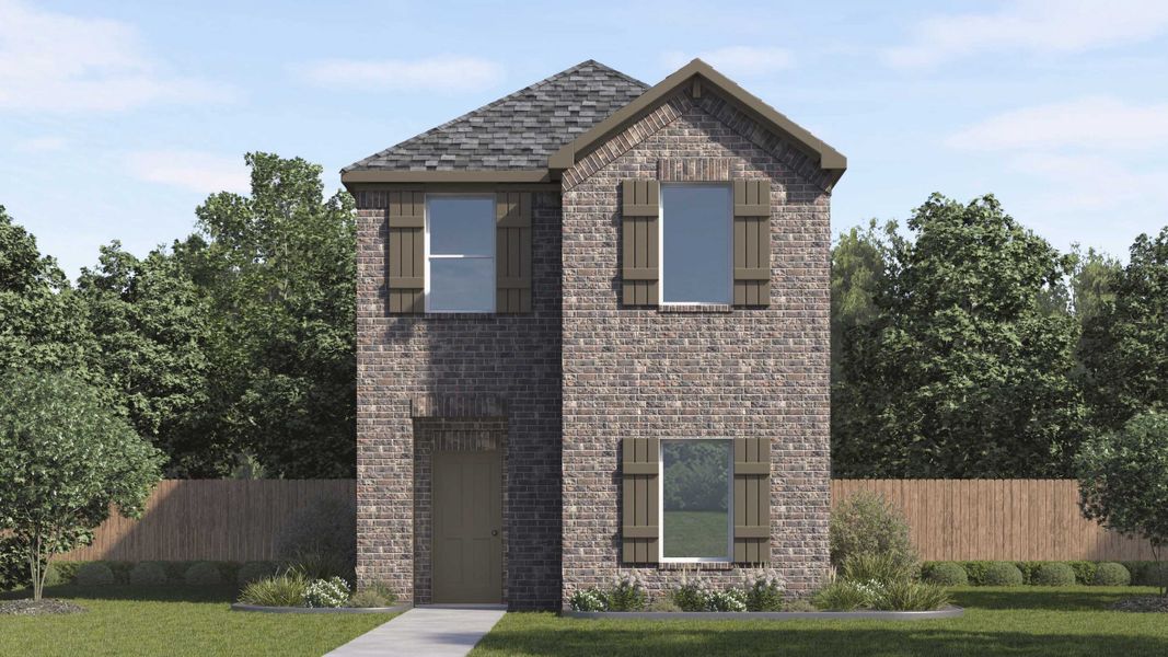 Front exterior of a new home in Elevon, Lavon, TX, highlighting curb appeal (Image 1). Front exterior of a new home in Elevon, Lavon, TX, highlighting curb appeal (Image 1).