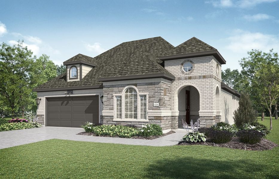 Representative exterior photo of a completed home built from the Verona by Ladera Texas in Ladera Prosper, Prosper, TX (Image 18).
