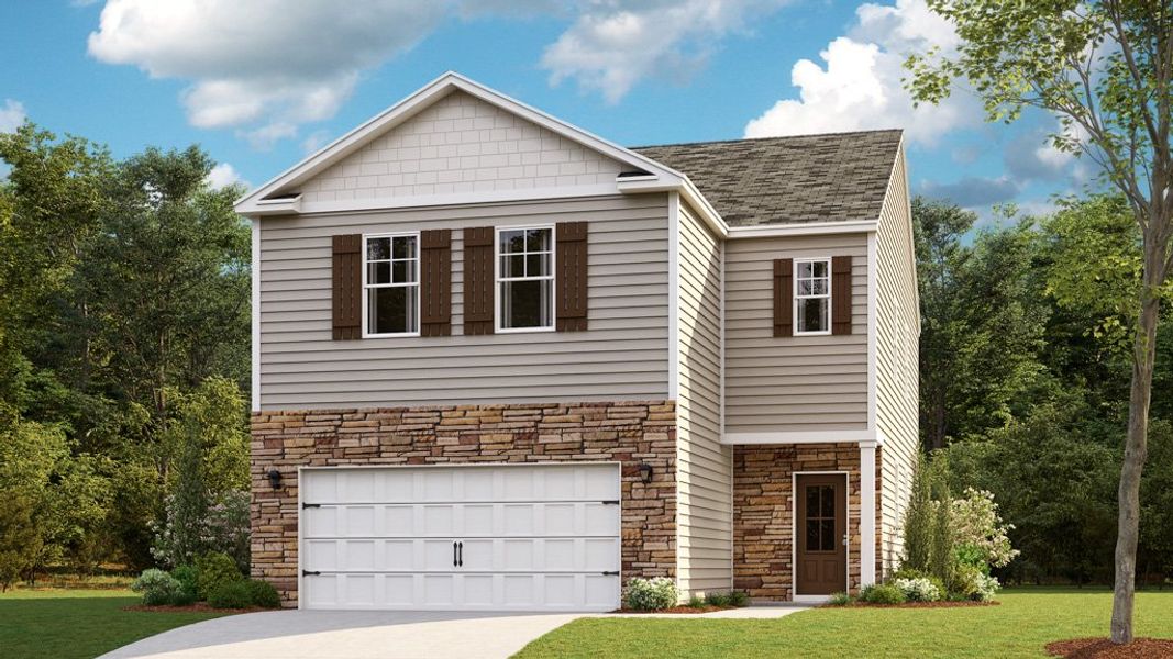 Front exterior of a new home in Keebler Meadows, Johnson City, TN, highlighting curb appeal (Image 1). Front exterior of a new home in Keebler Meadows, Johnson City, TN, highlighting curb appeal (Image 1).