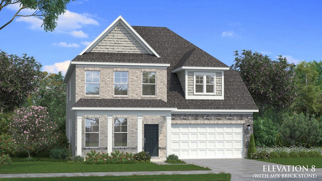 Representative exterior photo of a completed home built from the Wynwood by DRB Homes in Hamilton Lakes, Loganville, GA (Image 22).