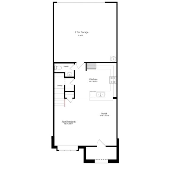 2D floor plan layout of this home in Heartland Townhomes, Heartland, TX (Image 3).