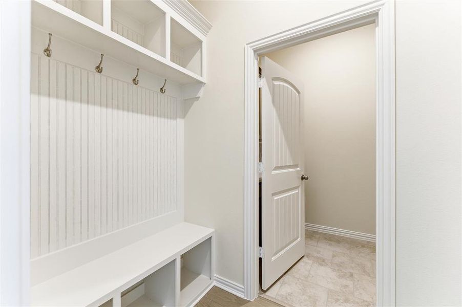 Mudroom with baseboards