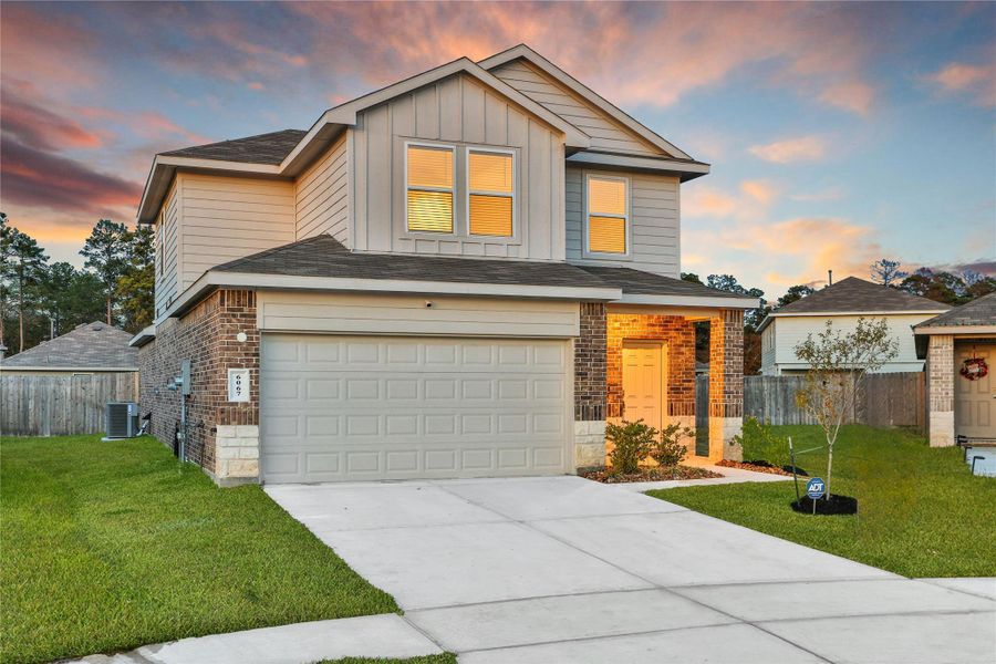 Front exterior of a new home in Breckenridge Forest, Spring, TX, highlighting curb appeal (Image 22).