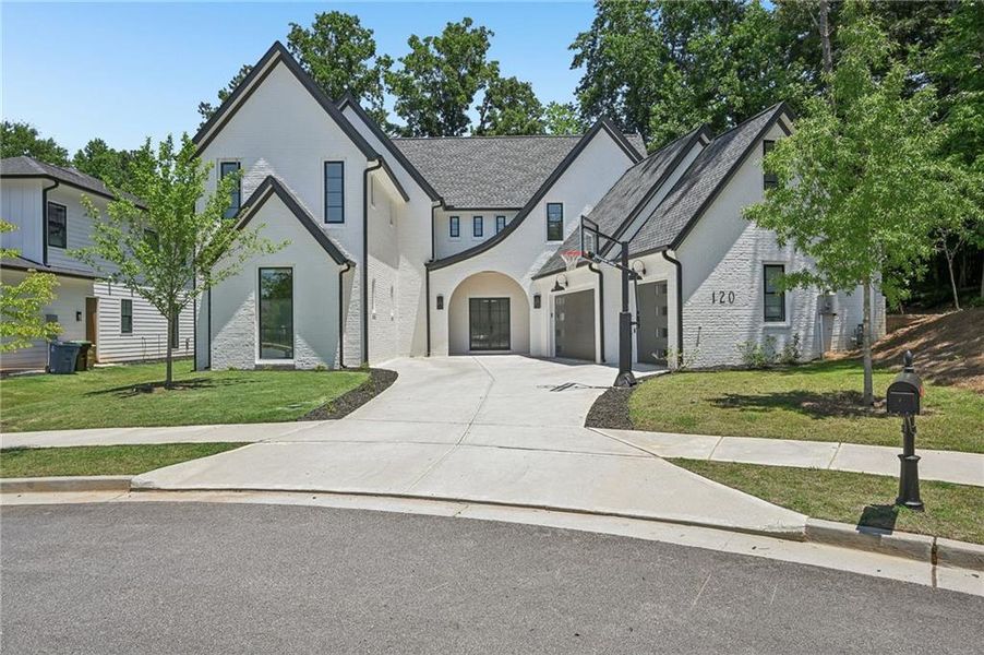 Front exterior of a new home in , Alpharetta, GA, highlighting curb appeal (Image 33). Front exterior of a new home in , Alpharetta, GA, highlighting curb appeal (Image 33).