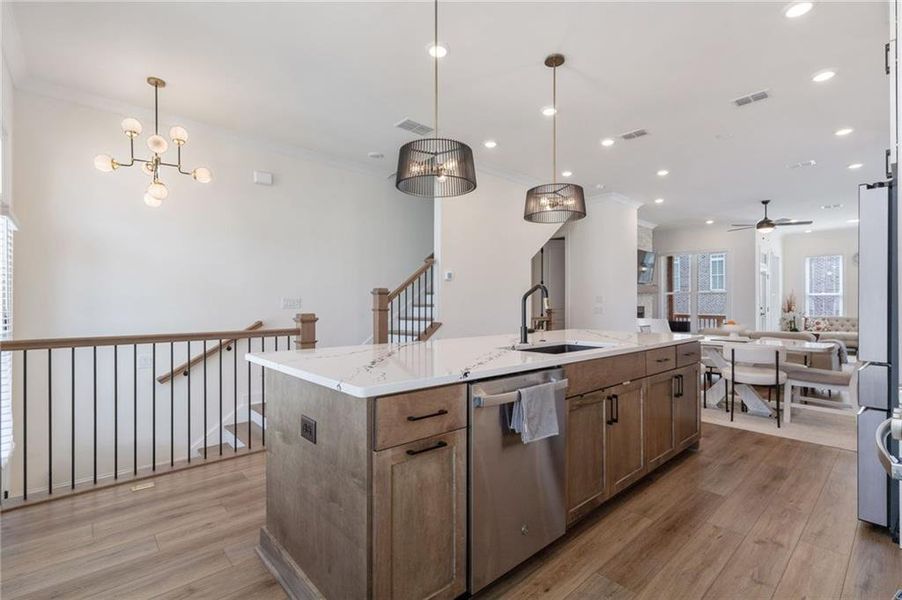 Furnished interior view inside a new home in , Peachtree Corners (Image 6). Furnished interior view inside a new home in , Peachtree Corners (Image 6).
