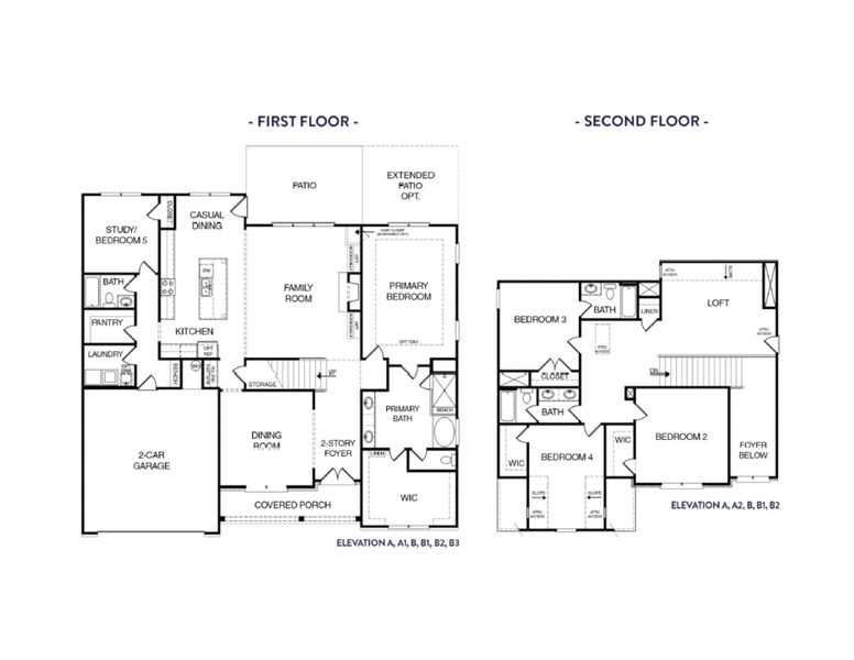 2D floor plan layout for the (GA) The Brunswick | Front Entry by Reliant Homes in Spring Creek, Monroe, GA (Image 3).