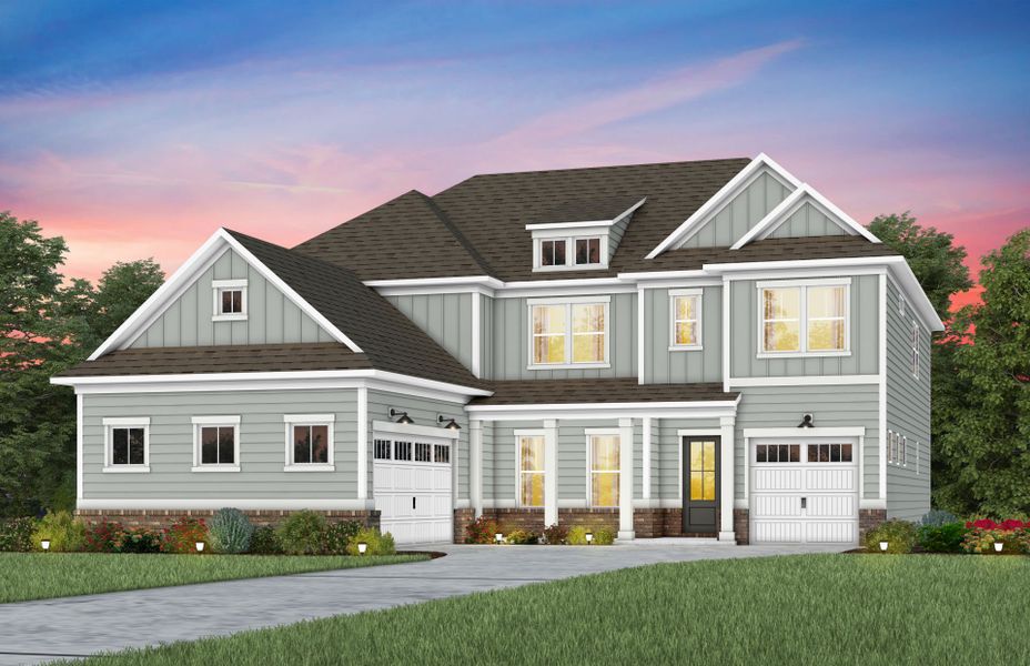 Representative exterior photo of a completed home built from the Stonegate by Pulte Homes in The Retreat at Carolina Ridge, Harrisburg, NC (Image 29).