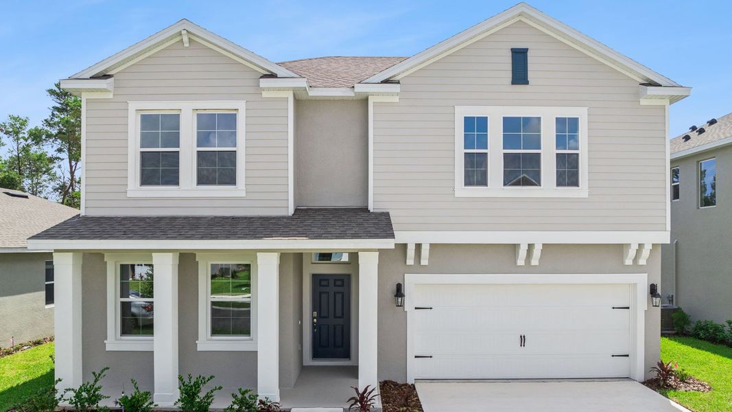 Representative exterior photo of a completed home built from the Portland by D.R. Horton in Archers Mill, Ormond Beach, FL (Image 1). Representative exterior photo of a completed home built from the Portland by D.R. Horton in Archers Mill, Ormond Beach, FL (Image 1).