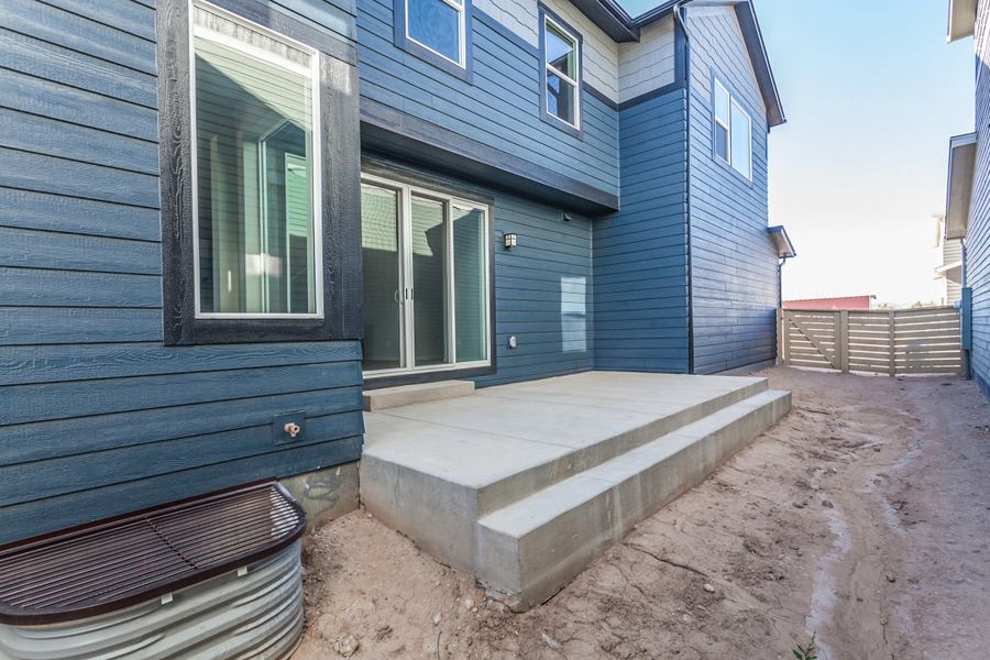 Exterior details and patio area of a home in Trailside, Timnath (Image 4).