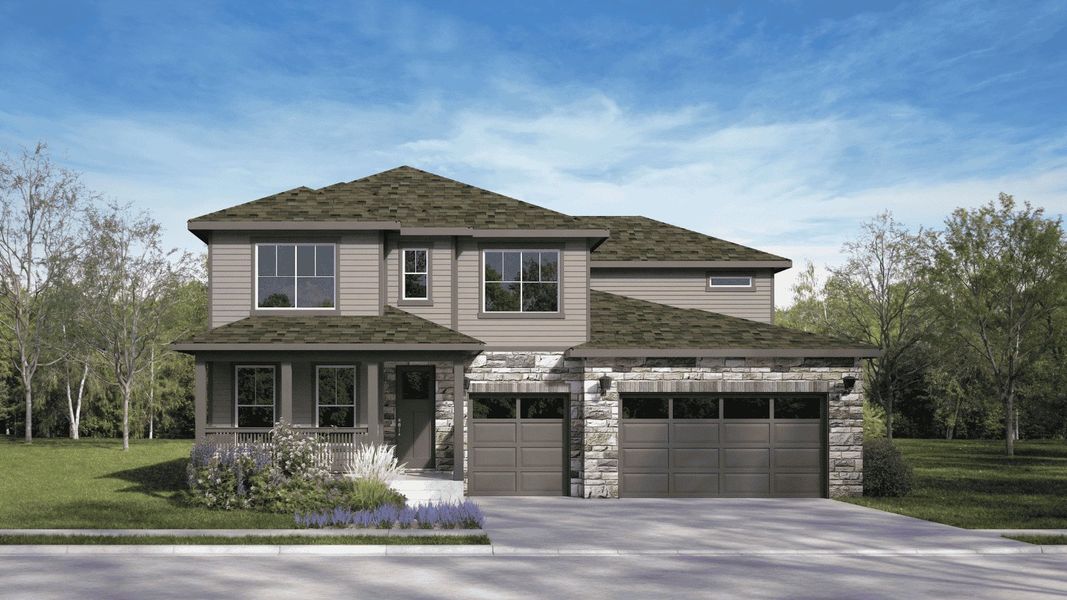 Representative exterior photo of a completed home built from the Crawford by D.R. Horton in Vantage, Berthoud, CO (Image 17).