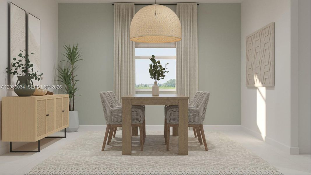Furnished interior view inside a new home in Heron Pointe, Miami (Image 10).