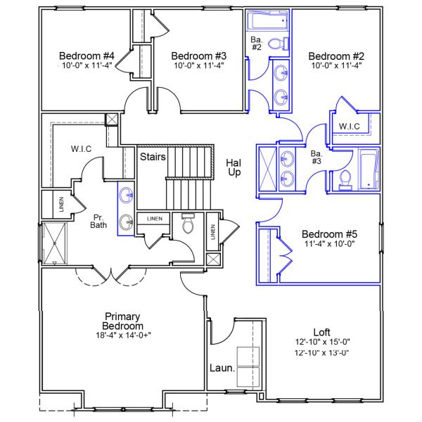 2D floor plan layout of this home in Fieldstone, Lexington, NC (Image 5).