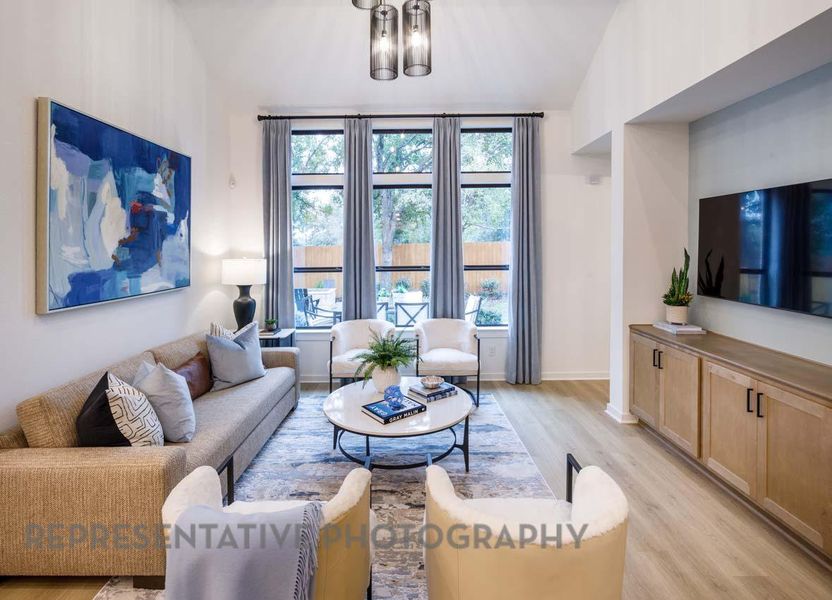 Furnished interior view inside a new home in Easton Park, Austin (Image 10). Furnished interior view inside a new home in Easton Park, Austin (Image 10).