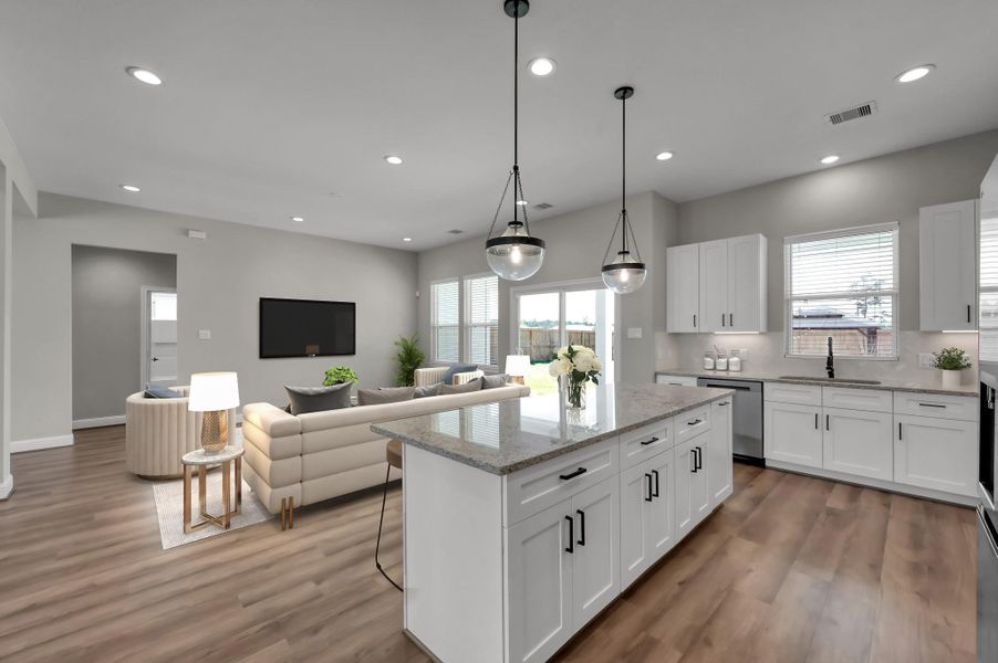 Furnished interior view inside a new home in Spring Branch Crossing, Conroe (Image 18).