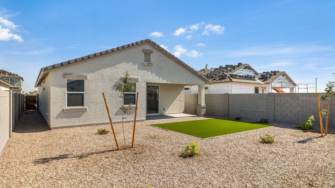 Exterior details and patio area of a home in Zanjero Pass, Waddell (Image 20).